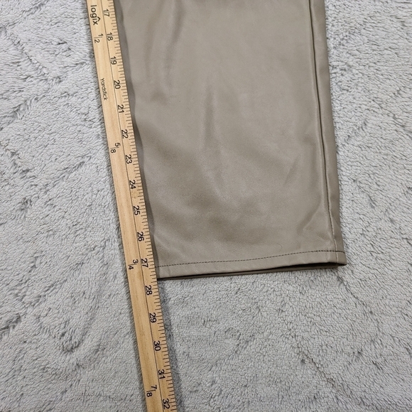 Madewell Jeans Women's 32 Tan Pumice Perfect Vintage Straight Faux Leather 28” - Picture 6 of 12